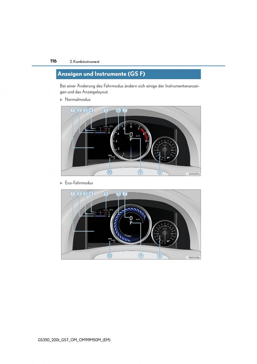 Lexus GS F IV 4 Handbuch / page 116