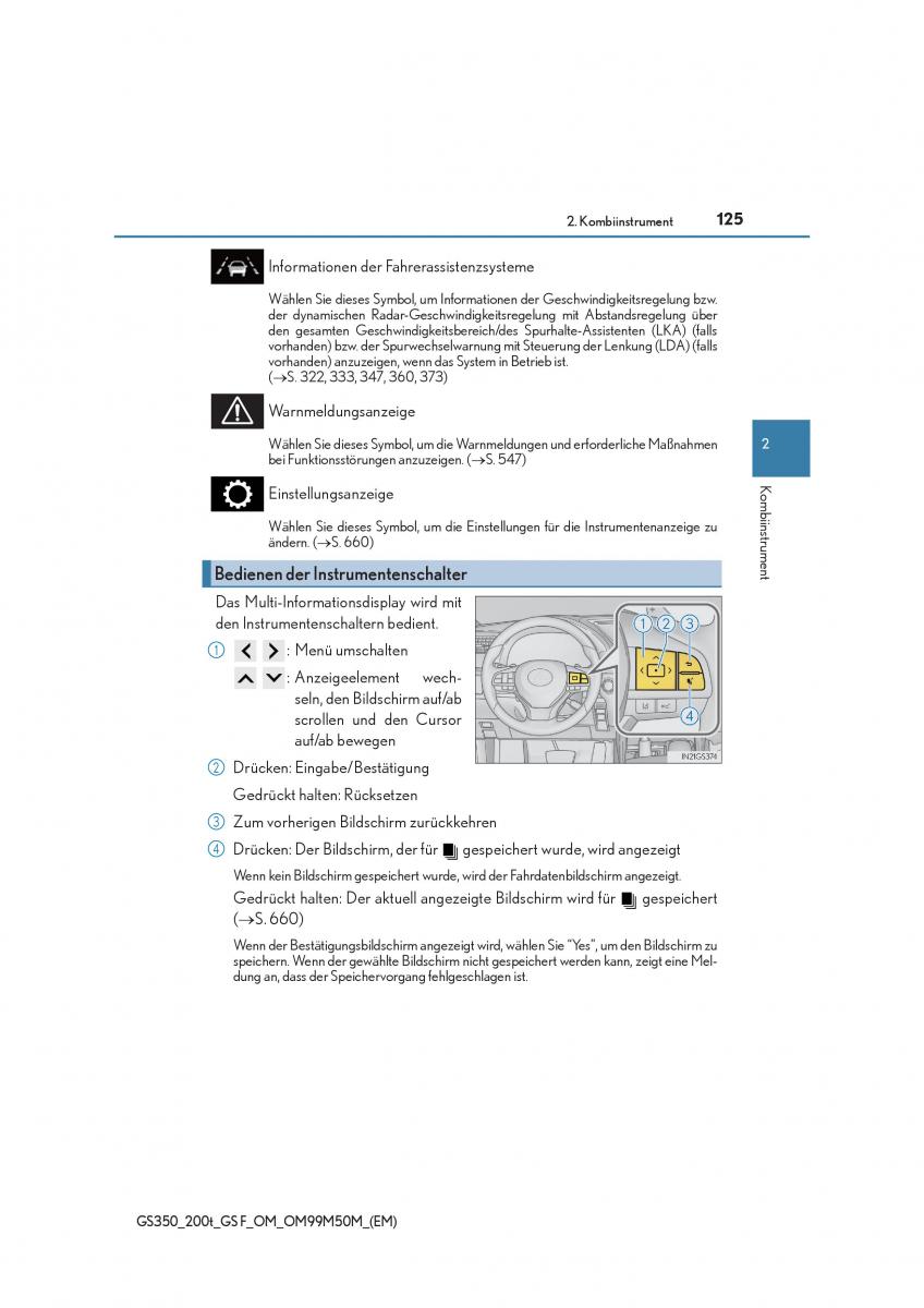 Lexus GS F IV 4 Handbuch / page 125