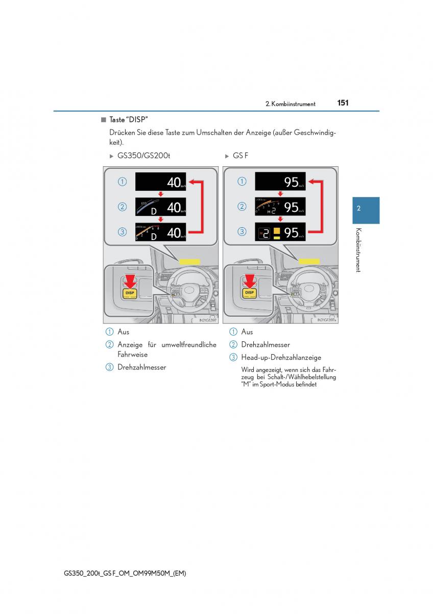 Lexus GS F IV 4 Handbuch / page 151