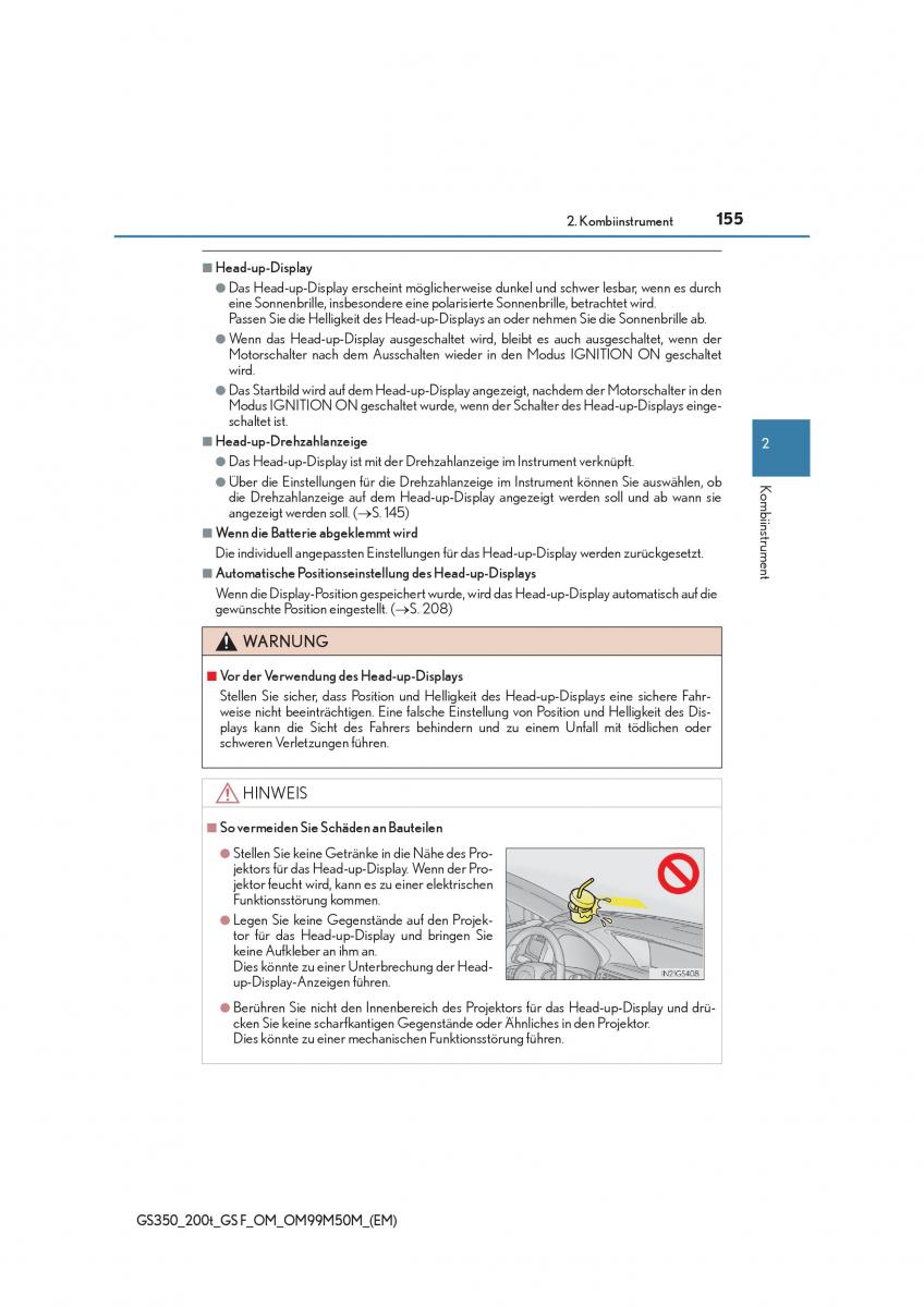 Lexus GS F IV 4 Handbuch / page 155