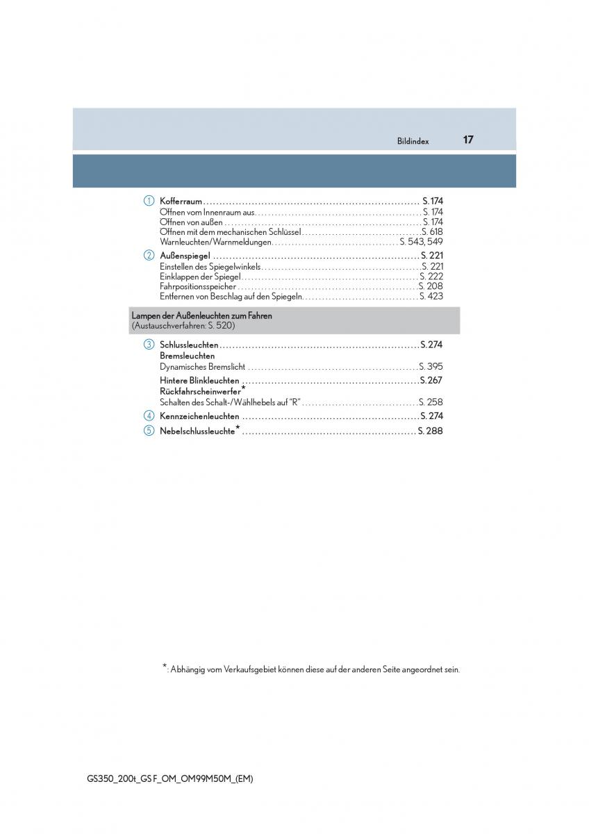 Lexus GS F IV 4 Handbuch / page 17