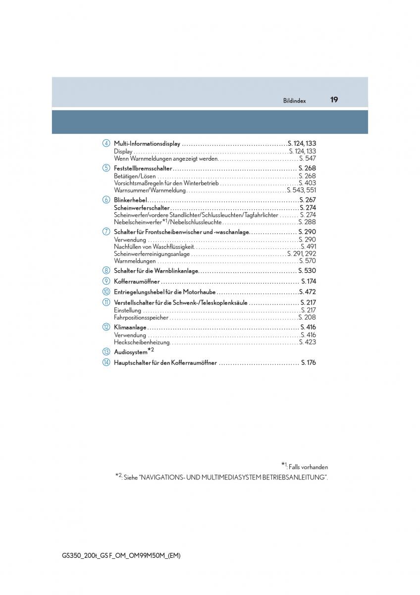 Lexus GS F IV 4 Handbuch / page 19
