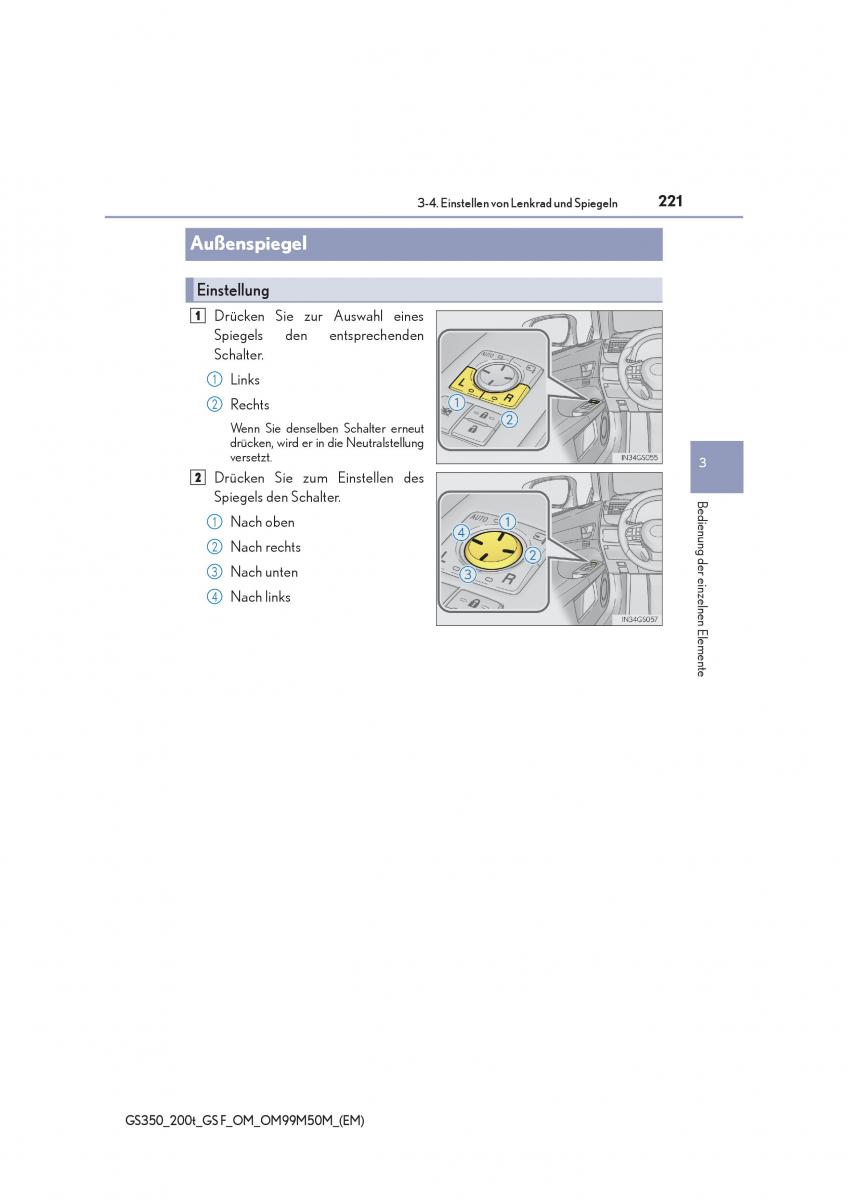 Lexus GS F IV 4 Handbuch / page 221