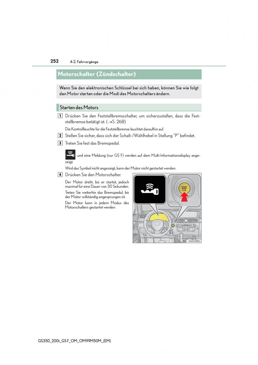Lexus GS F IV 4 Handbuch / page 252