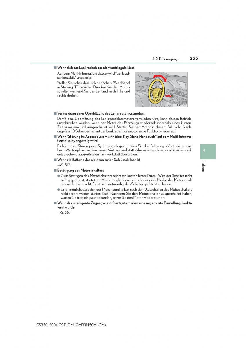 Lexus GS F IV 4 Handbuch / page 255