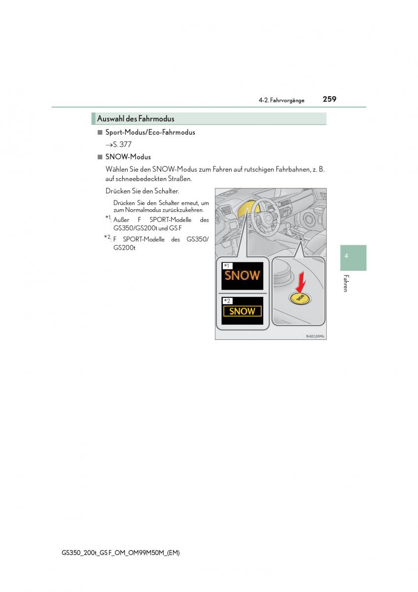Lexus GS F IV 4 Handbuch / page 259