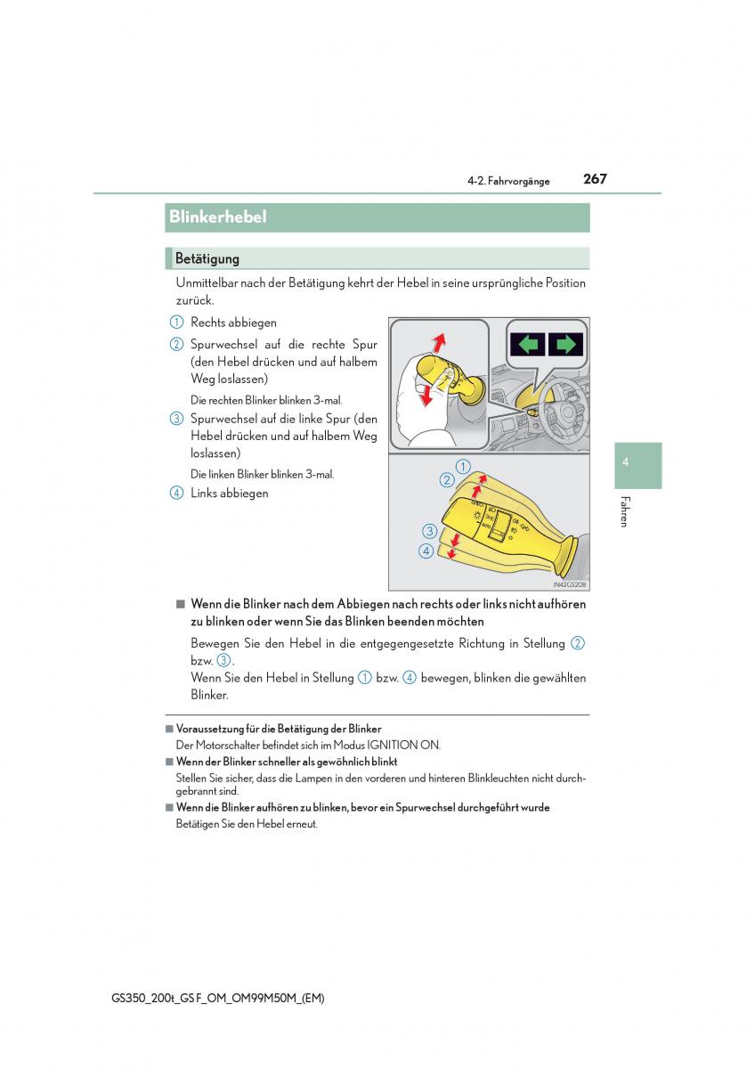 Lexus GS F IV 4 Handbuch / page 267