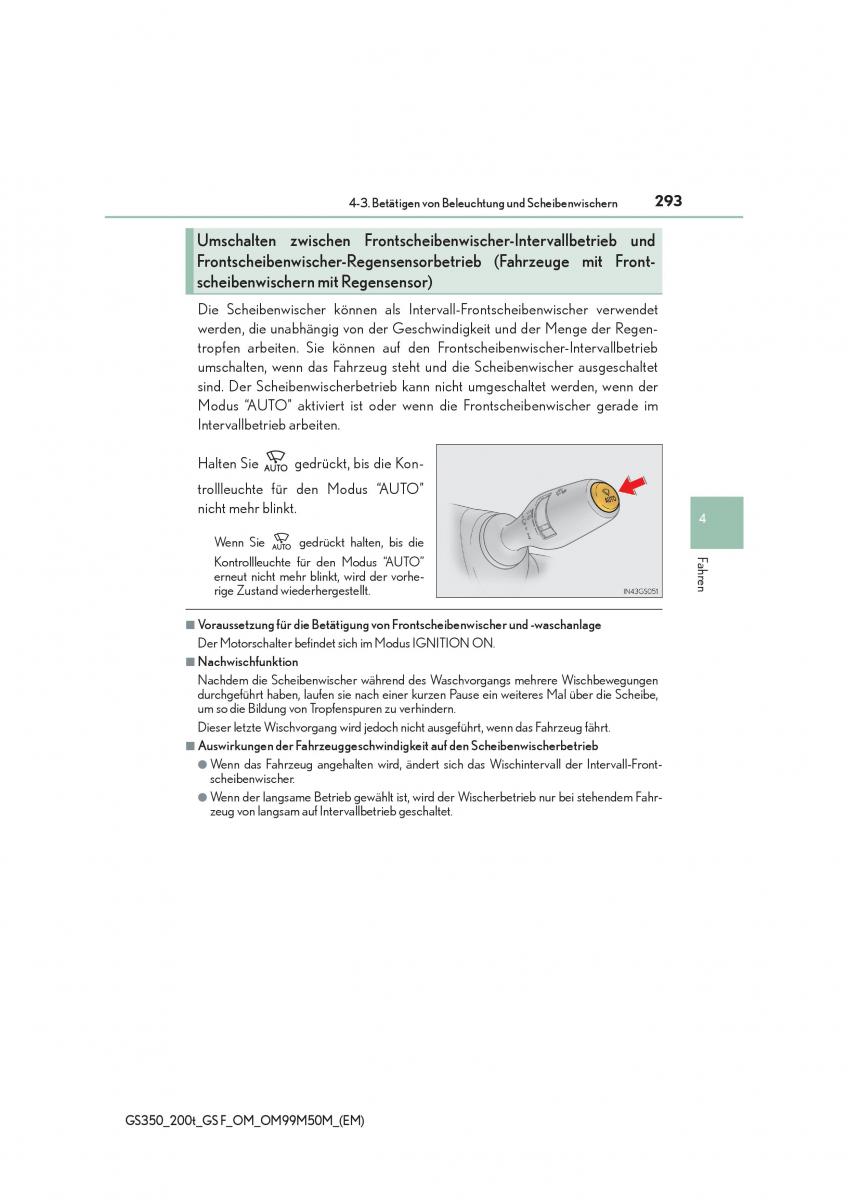 Lexus GS F IV 4 Handbuch / page 293