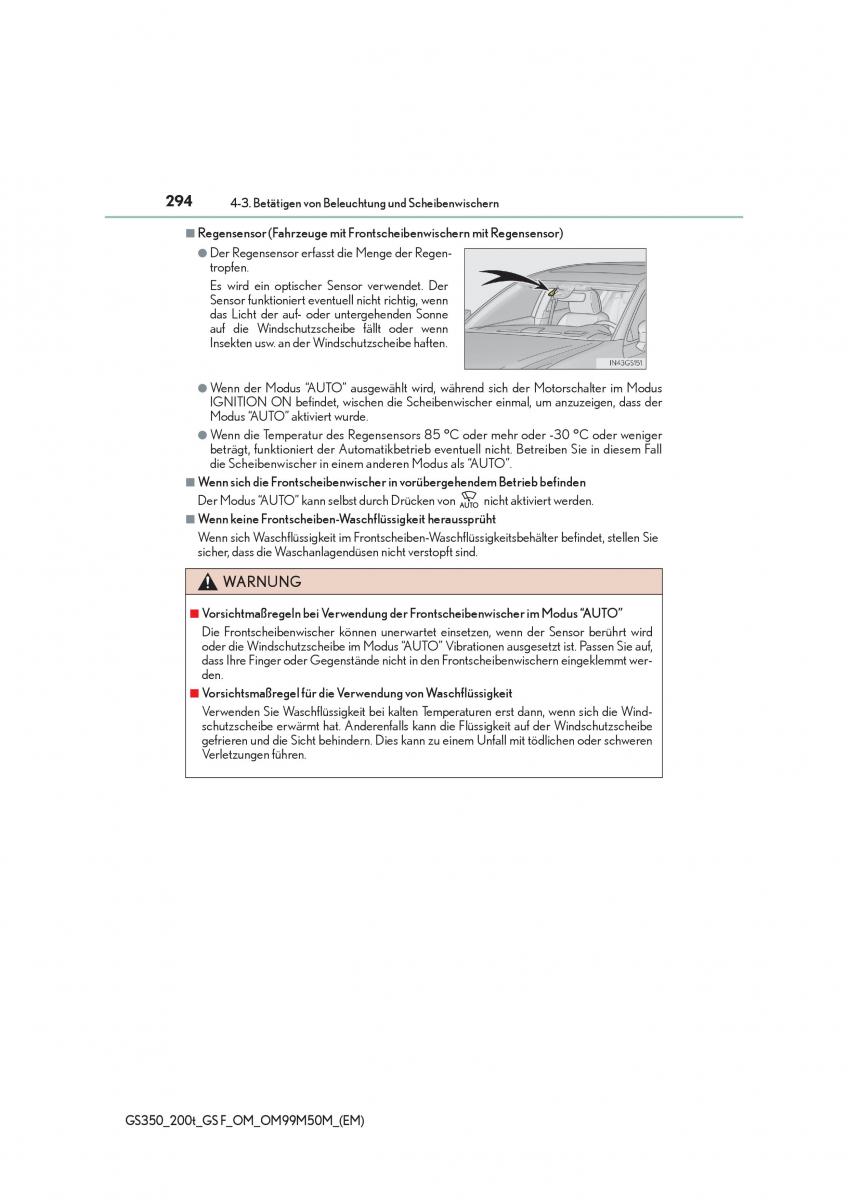 Lexus GS F IV 4 Handbuch / page 294