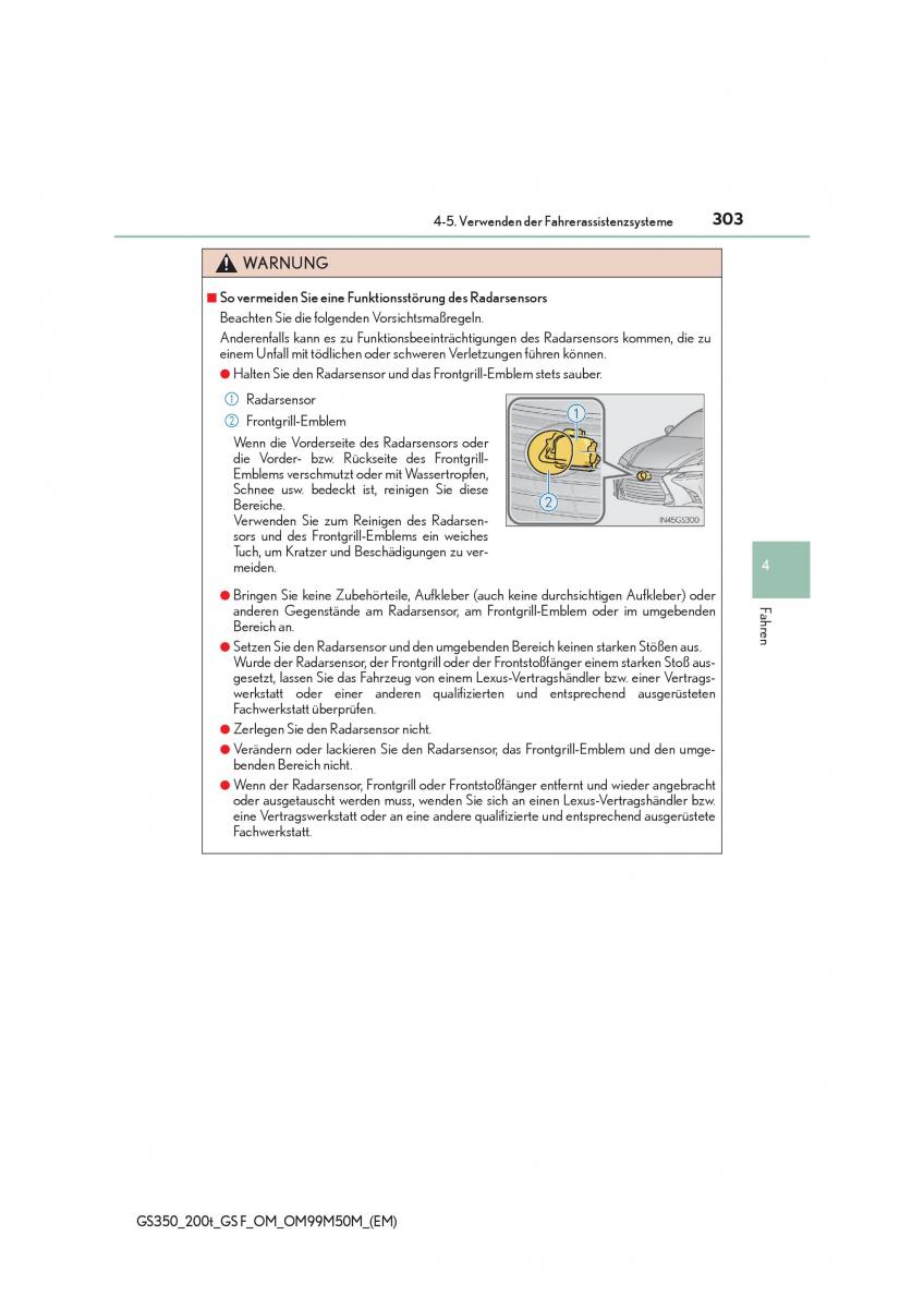 Lexus GS F IV 4 Handbuch / page 303