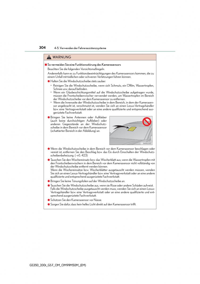 Lexus GS F IV 4 Handbuch / page 304