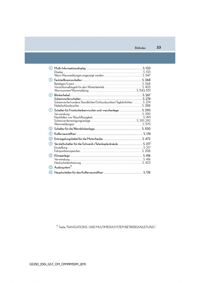 Lexus GS F IV 4 Handbuch / page 33