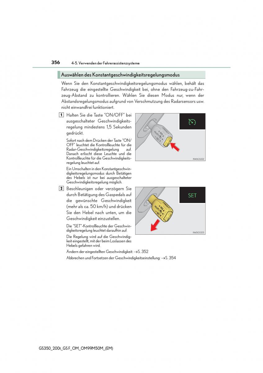 Lexus GS F IV 4 Handbuch / page 356