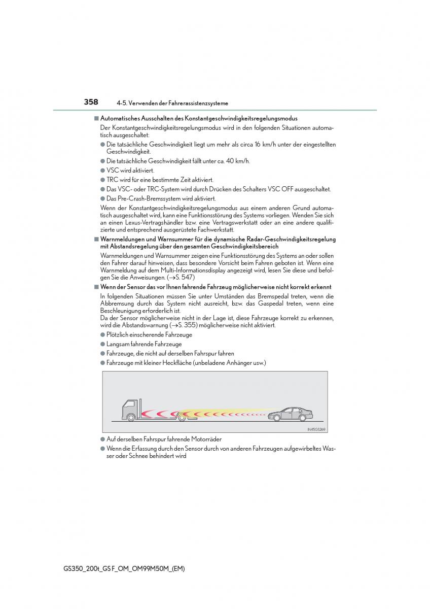 Lexus GS F IV 4 Handbuch / page 358