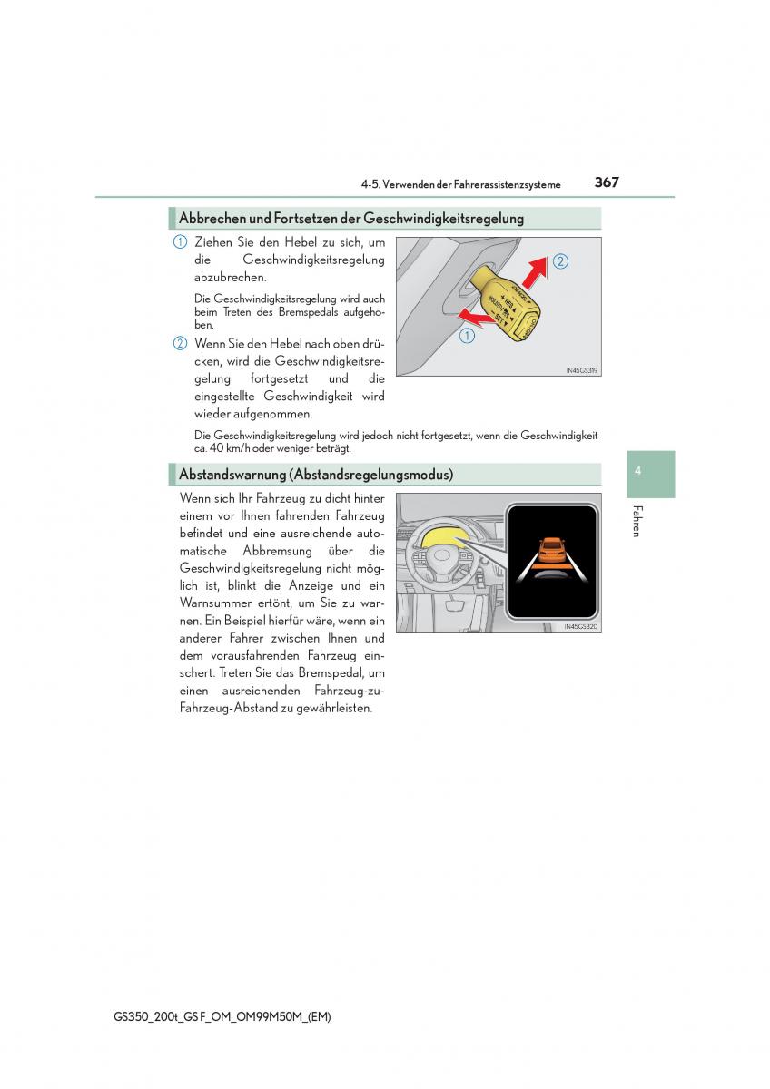 Lexus GS F IV 4 Handbuch / page 367