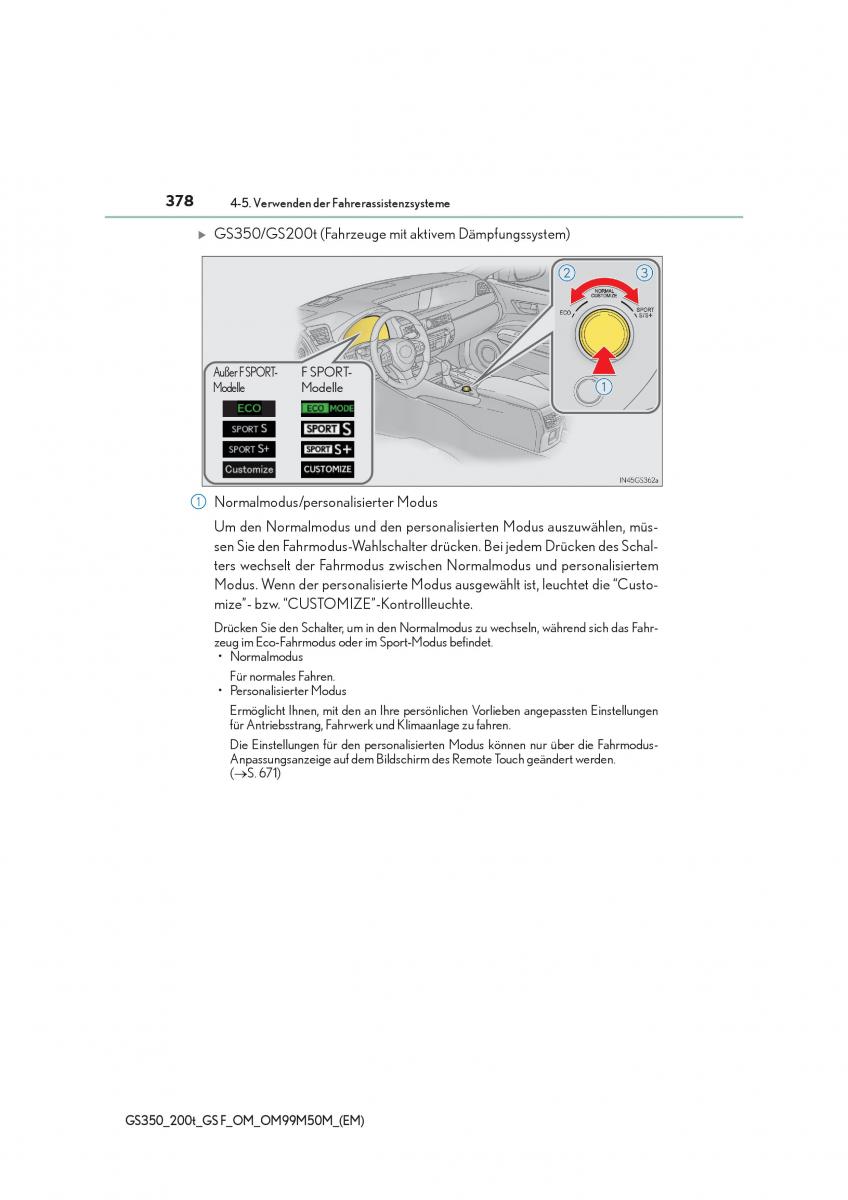 Lexus GS F IV 4 Handbuch / page 378