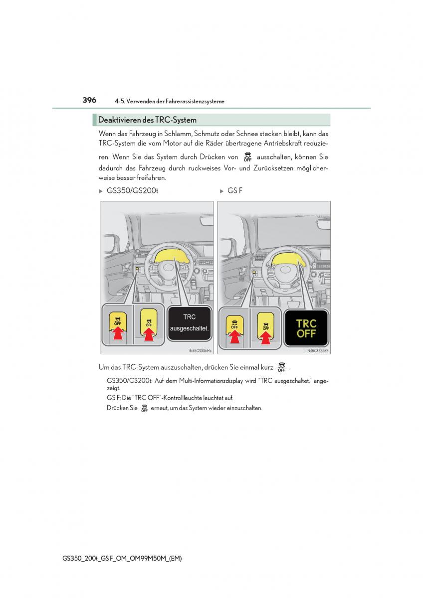 Lexus GS F IV 4 Handbuch / page 396