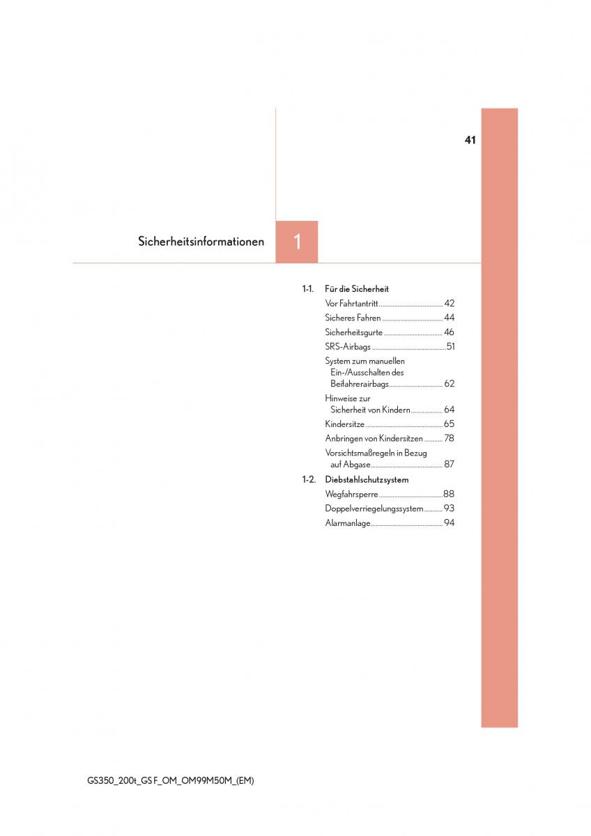 Lexus GS F IV 4 Handbuch / page 41
