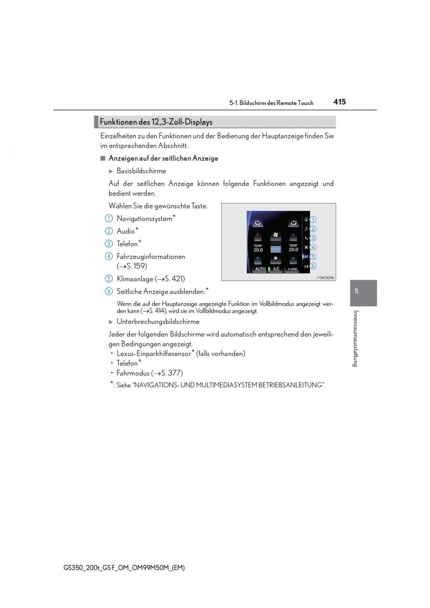 Lexus GS F IV 4 Handbuch / page 415
