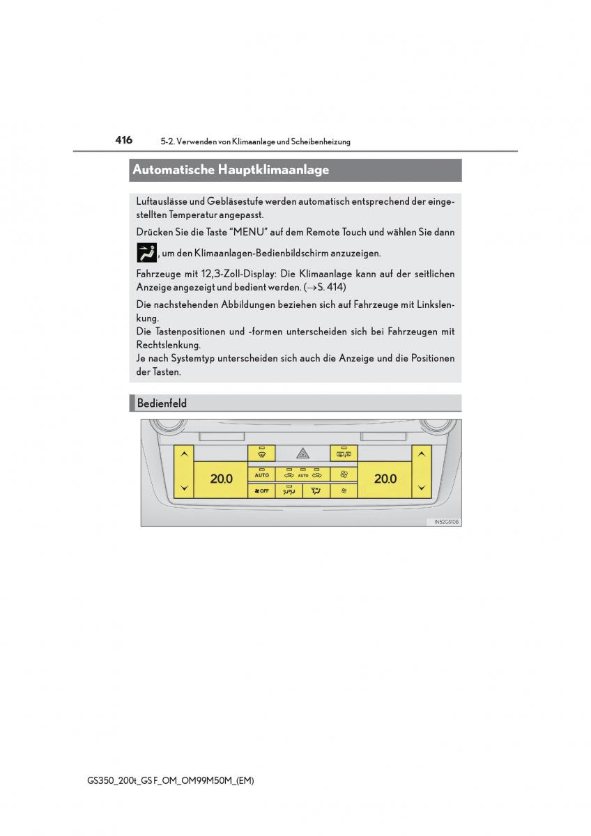 Lexus GS F IV 4 Handbuch / page 416