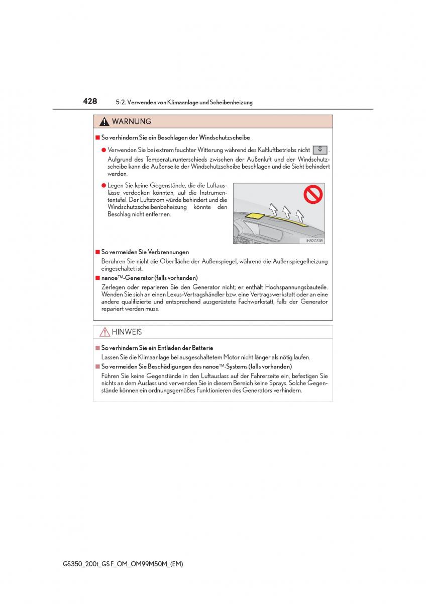 Lexus GS F IV 4 Handbuch / page 428