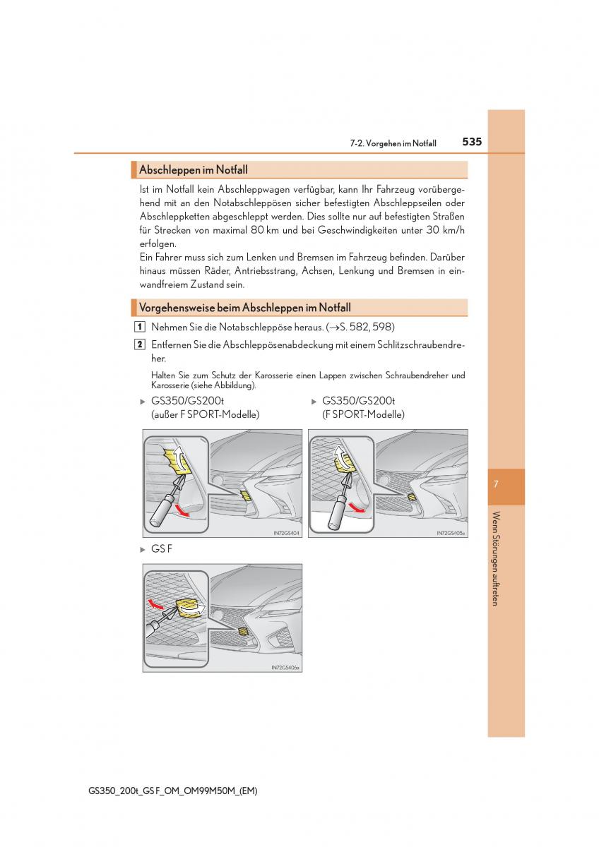 Lexus GS F IV 4 Handbuch / page 535