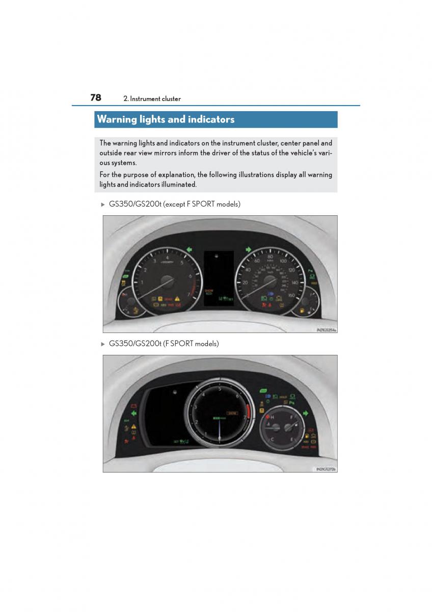 Lexus GS F IV 4 owners manual / page 80