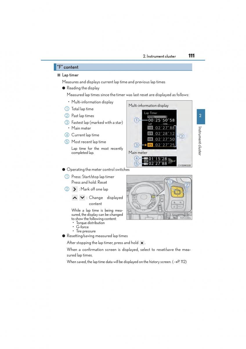 Lexus GS F IV 4 owners manual / page 113