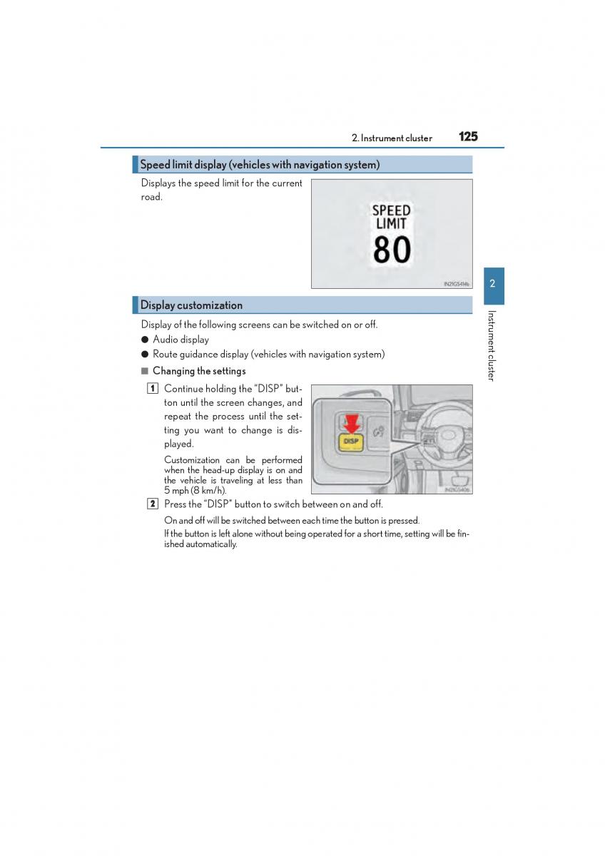 Lexus GS F IV 4 owners manual / page 127