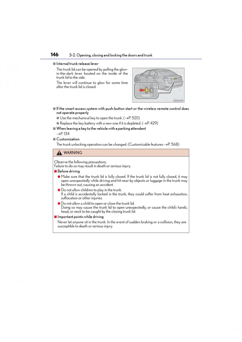 Lexus GS F IV 4 owners manual / page 148