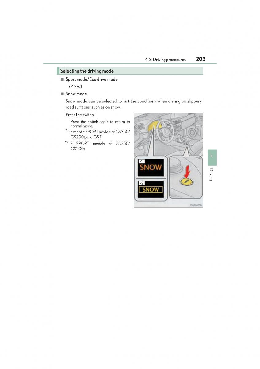 Lexus GS F IV 4 owners manual / page 205