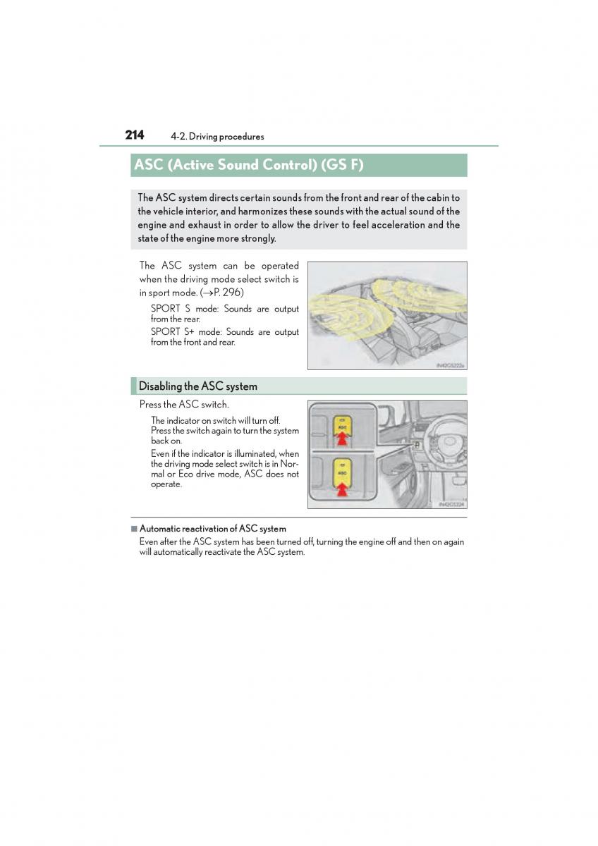 Lexus GS F IV 4 owners manual / page 216