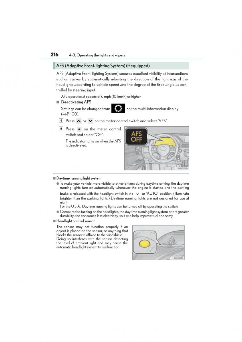 Lexus GS F IV 4 owners manual / page 218