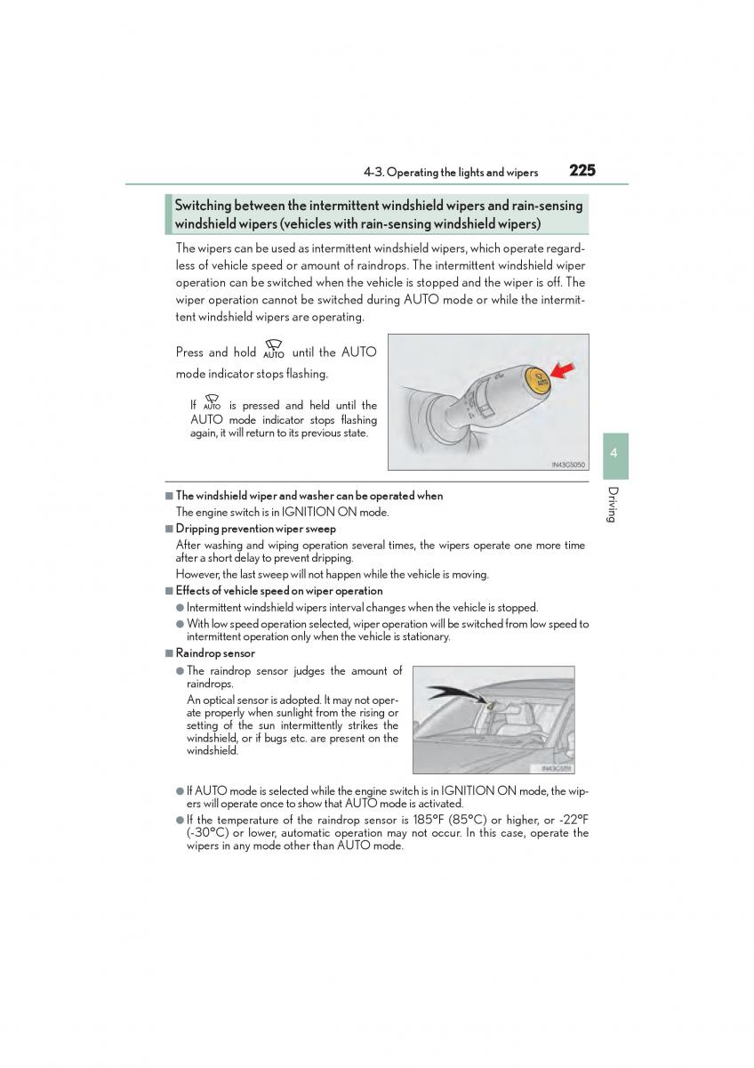 Lexus GS F IV 4 owners manual / page 227