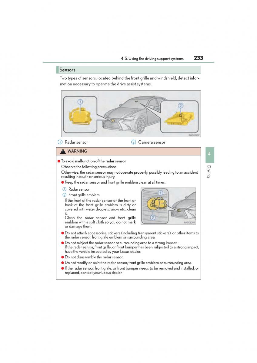 Lexus GS F IV 4 owners manual / page 235