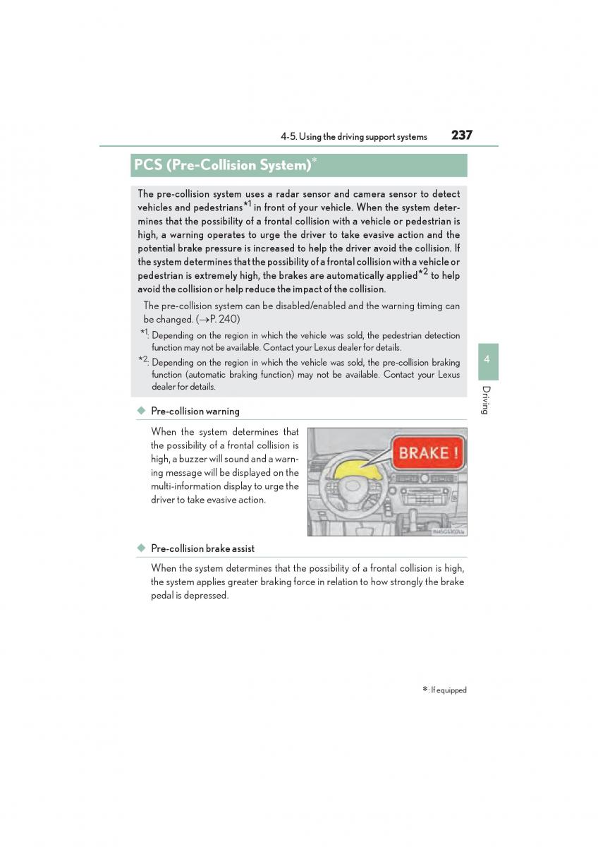 Lexus GS F IV 4 owners manual / page 239