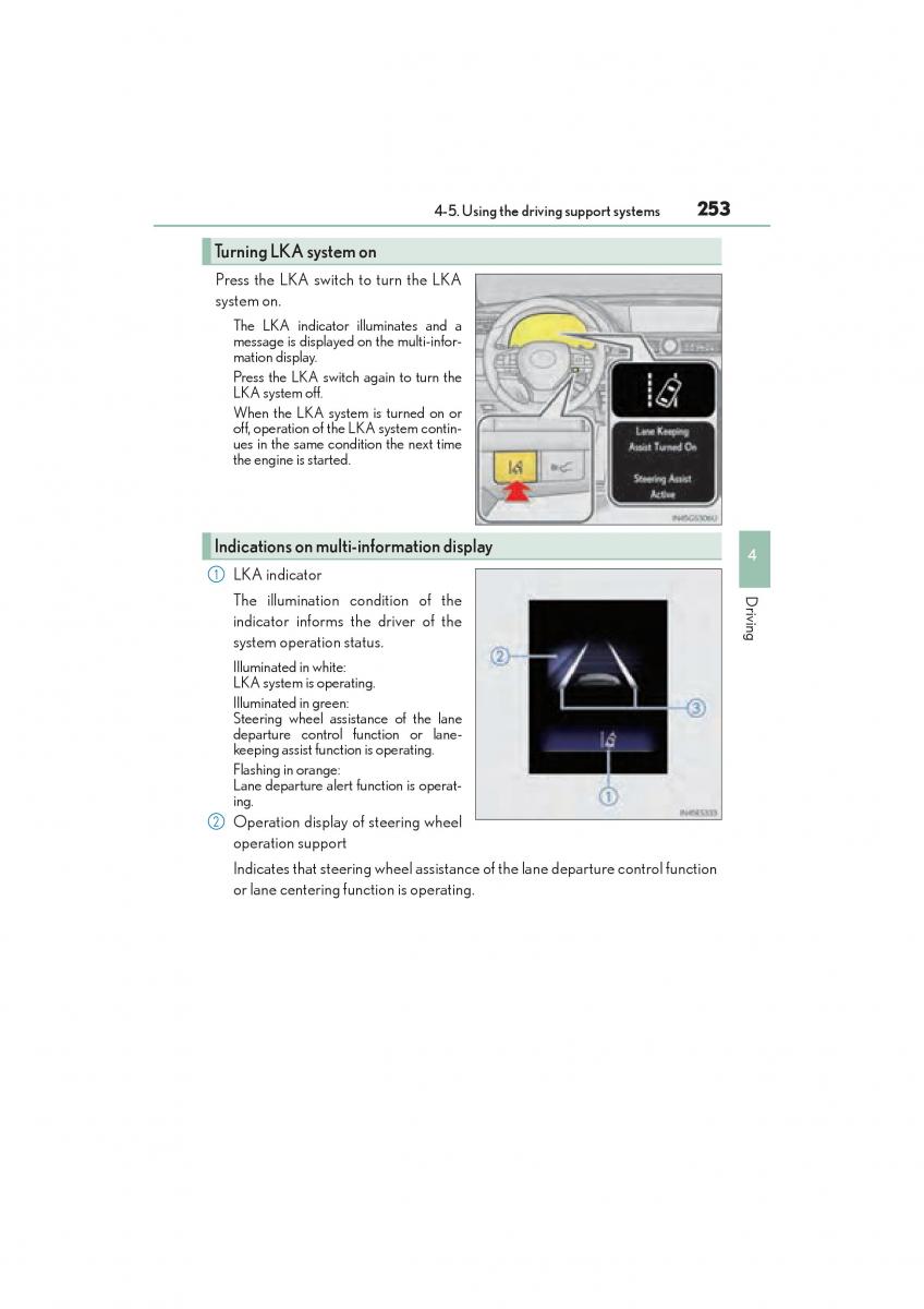 Lexus GS F IV 4 owners manual / page 255