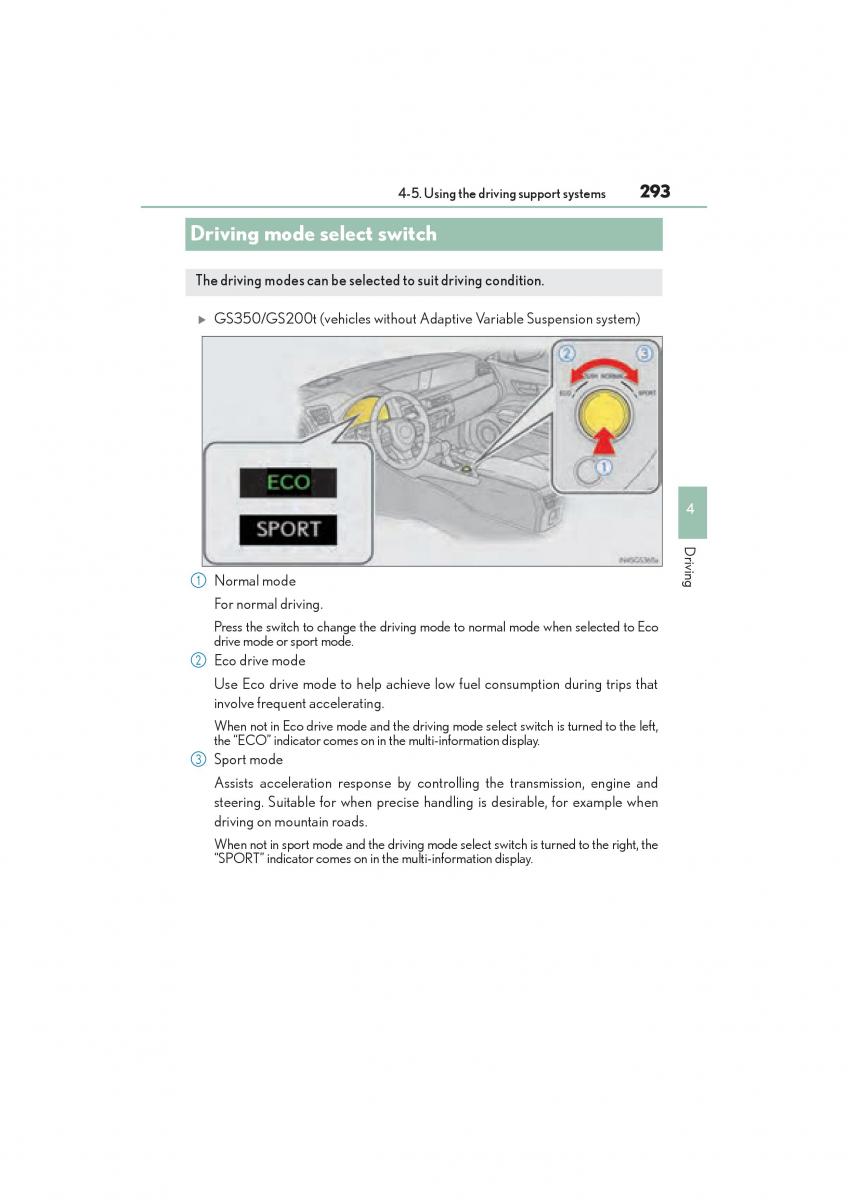 Lexus GS F IV 4 owners manual / page 295