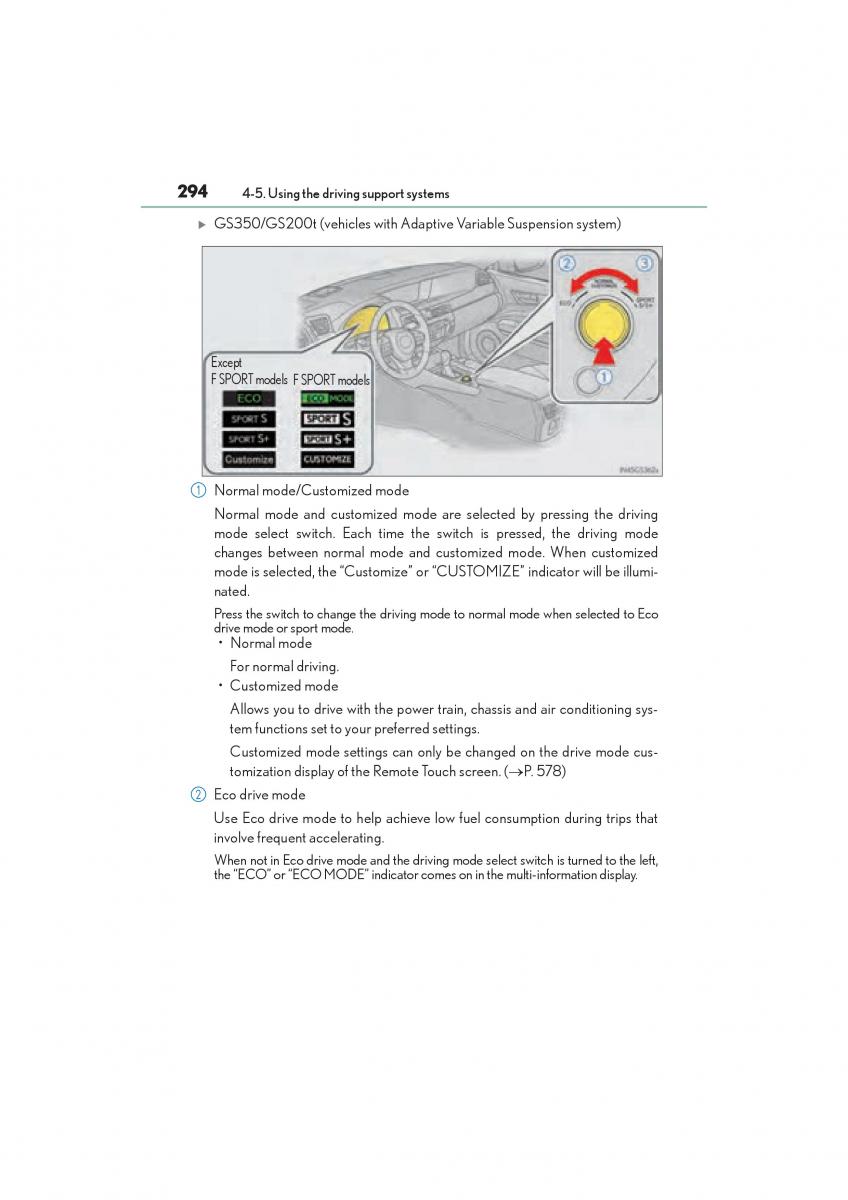 Lexus GS F IV 4 owners manual / page 296