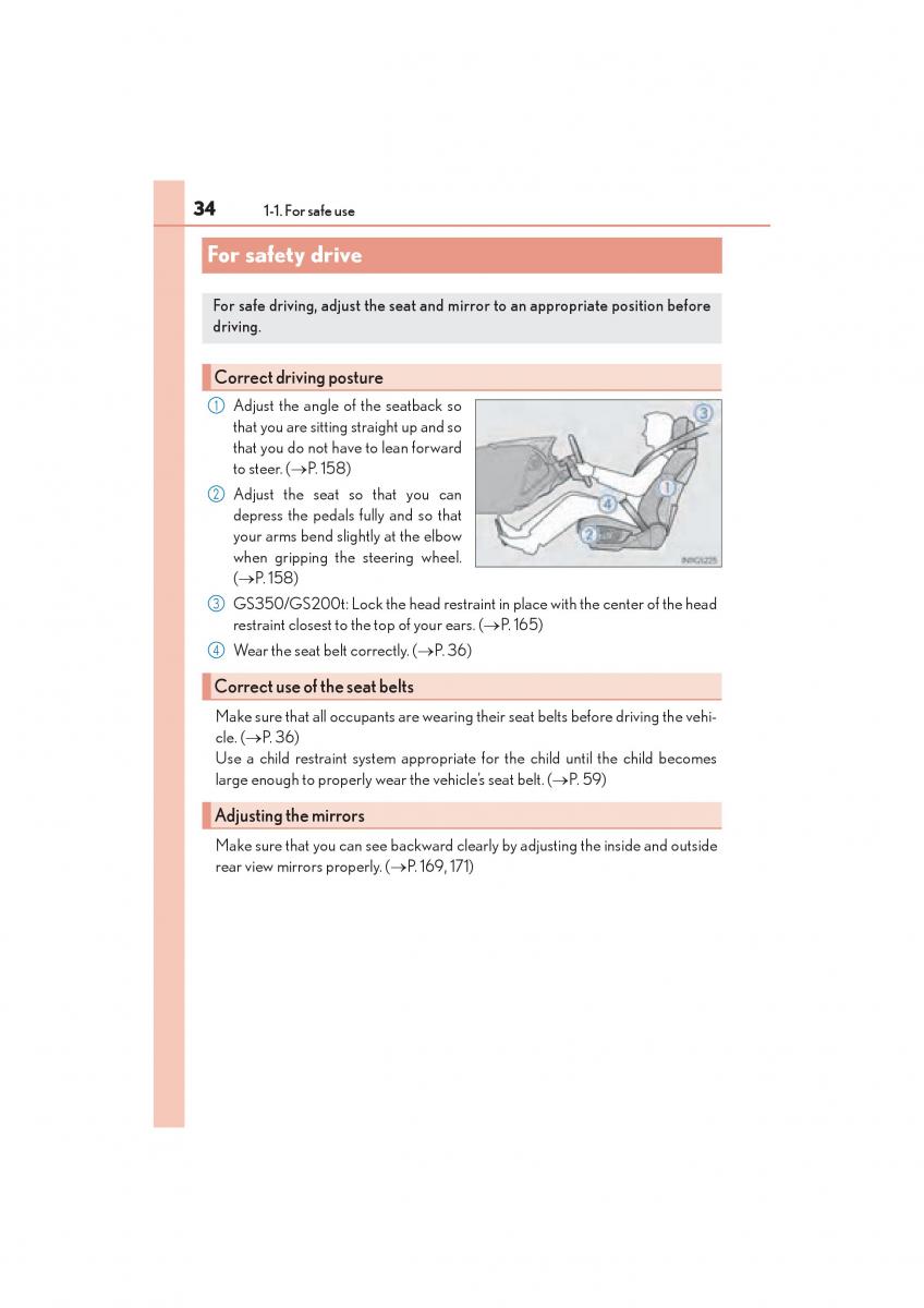 Lexus GS F IV 4 owners manual / page 36