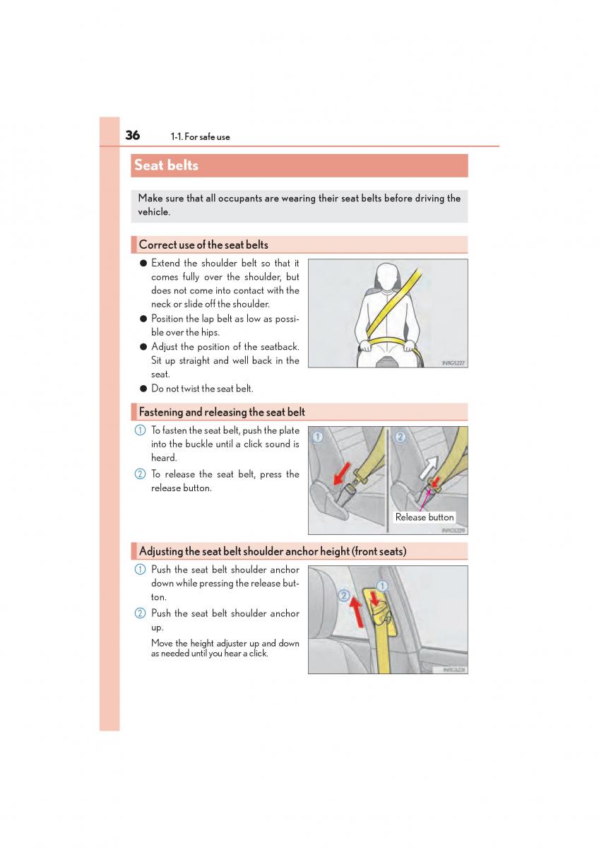 Lexus GS F IV 4 owners manual / page 38