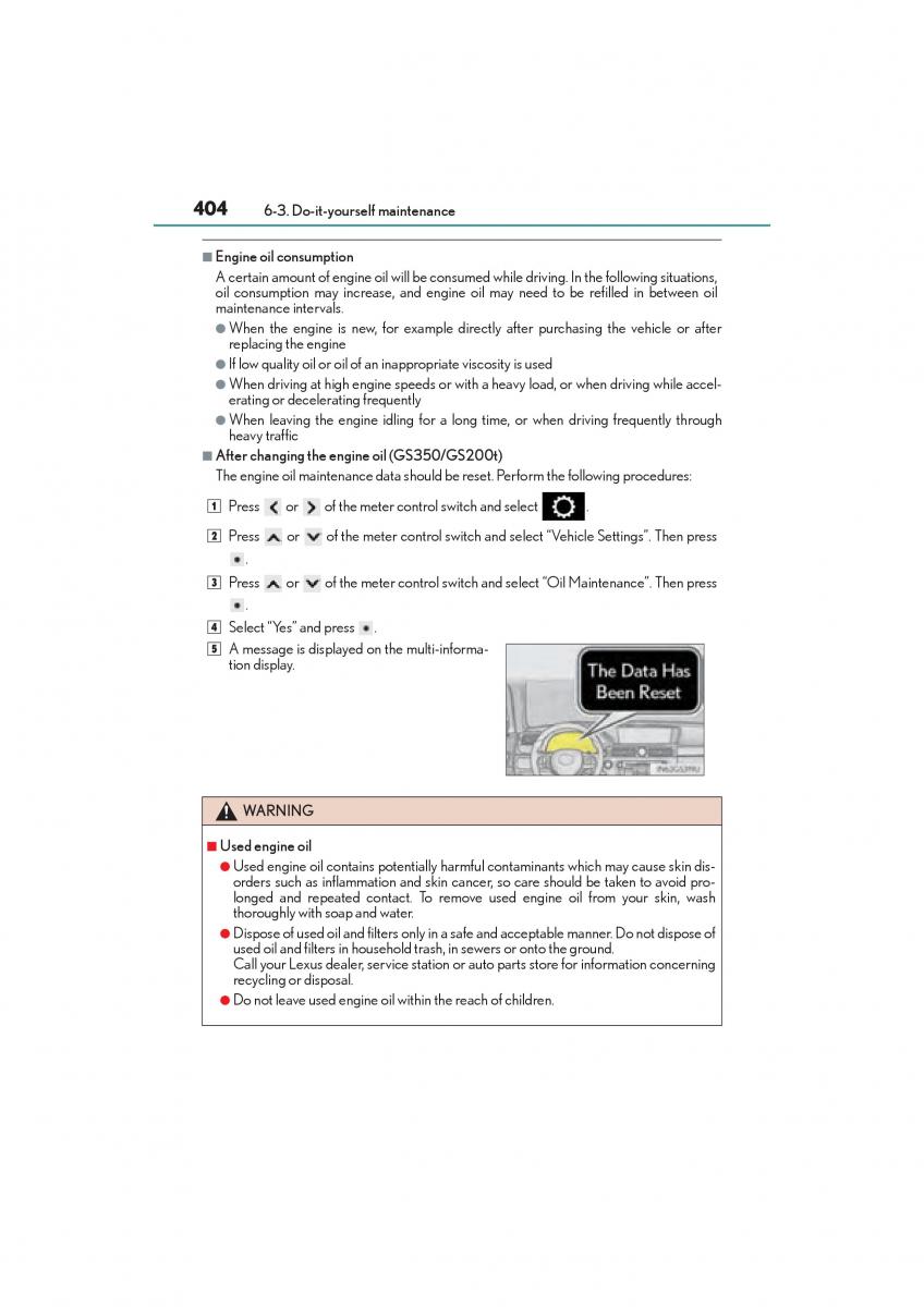 Lexus GS F IV 4 owners manual / page 406