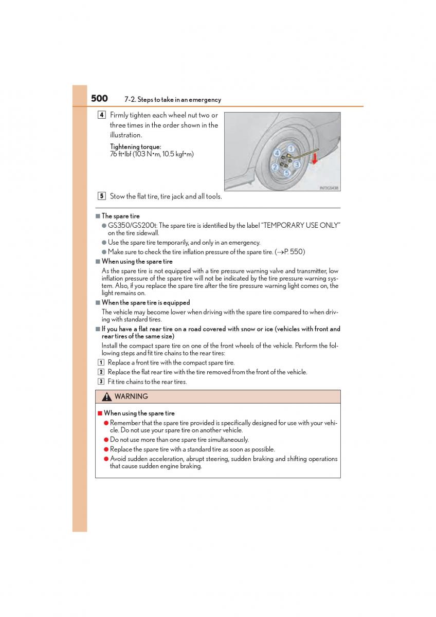 Lexus GS F IV 4 owners manual / page 502