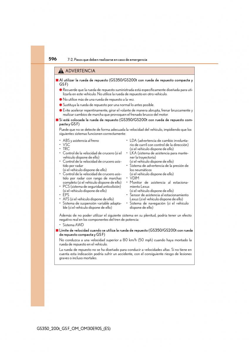 Lexus GS F IV 4 manual del propietario / page 596