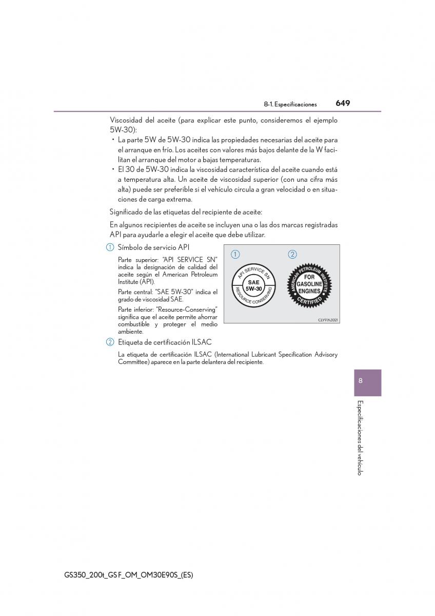 Lexus GS F IV 4 manual del propietario / page 649