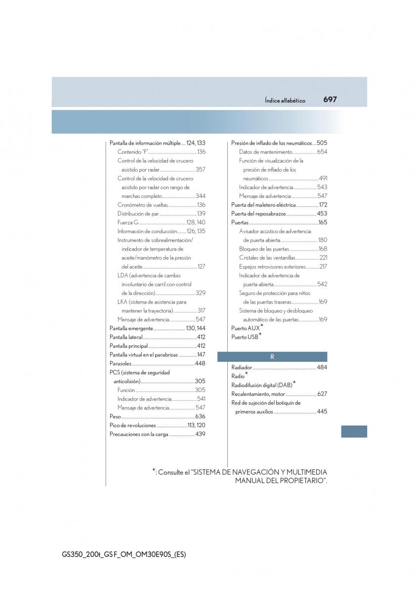 Lexus GS F IV 4 manual del propietario / page 697