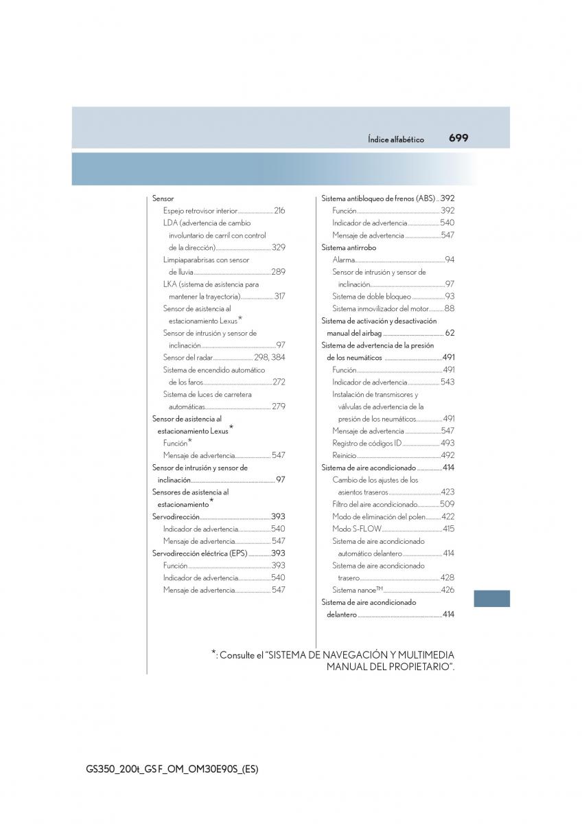Lexus GS F IV 4 manual del propietario / page 699