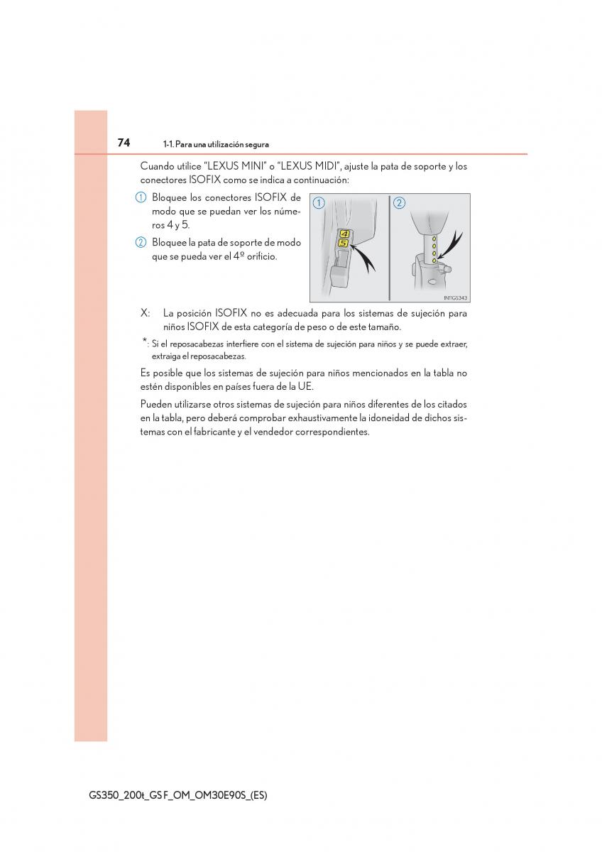 Lexus GS F IV 4 manual del propietario / page 74