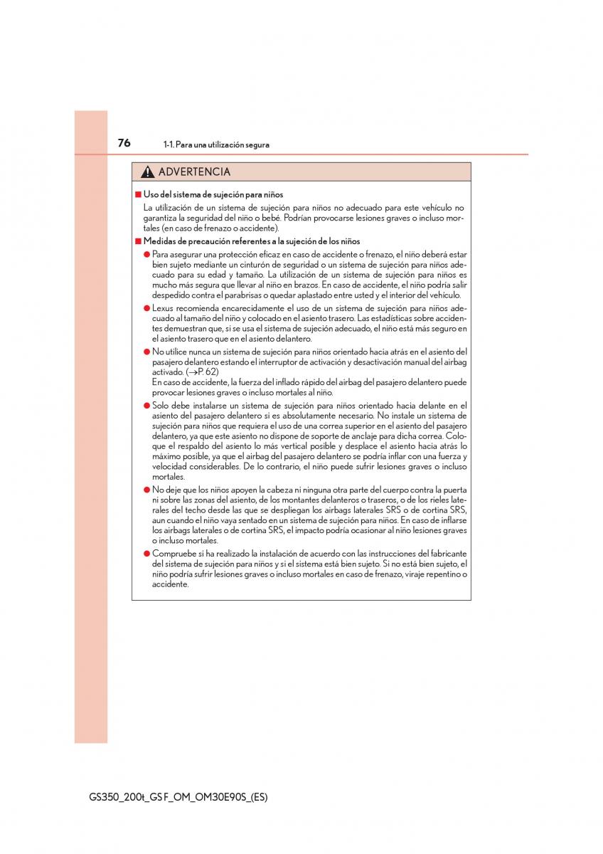 Lexus GS F IV 4 manual del propietario / page 76
