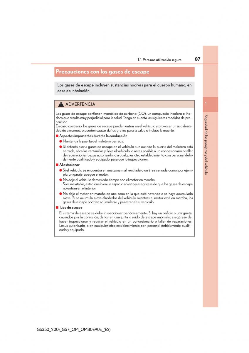Lexus GS F IV 4 manual del propietario / page 87
